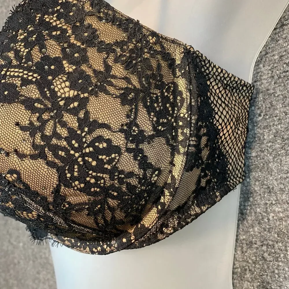 Victoria Secret Womens Size 36DD Black Lace Very Sexy Push Up Bra Underwire - Picture 3 of 7